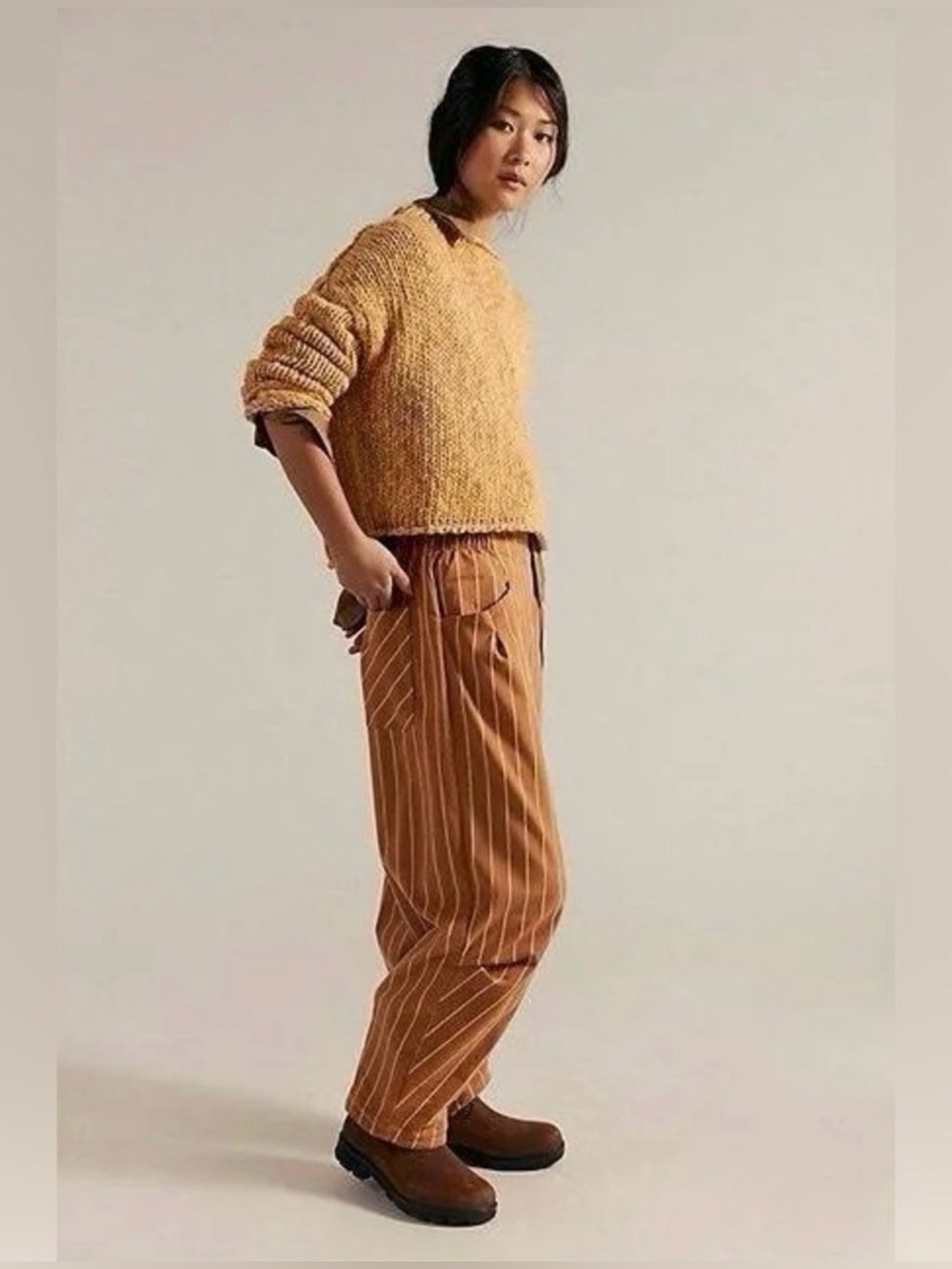 Free People Nice Choice Pull-On
Trousers in Natural - XL NWT - Picture 4 of 16